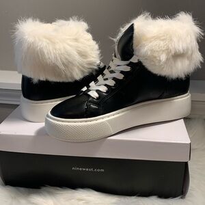 BLACK NEW IN BOX PLATFORM TENNIS SHOES